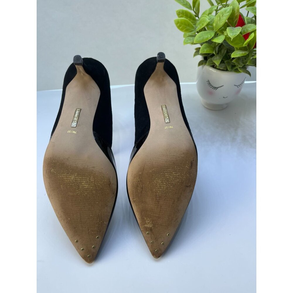 Louise et cie, women'S Black Leather pump Stilettos In size 7 - Picture 4 of 11